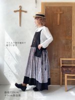 画像9: MARCHE' DE SOEUR／エプロンワンピース・黒×ブルーチェック (9)