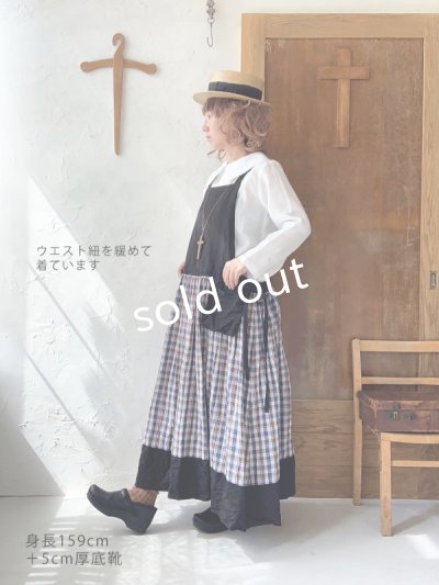 画像9: MARCHE' DE SOEUR／エプロンワンピース・黒×ブルーチェック