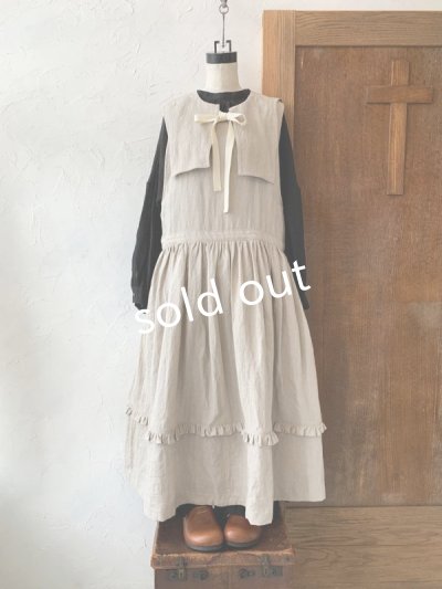 画像4: kosatofuku／セーラーカラー付きノースリーブドレス・生成り