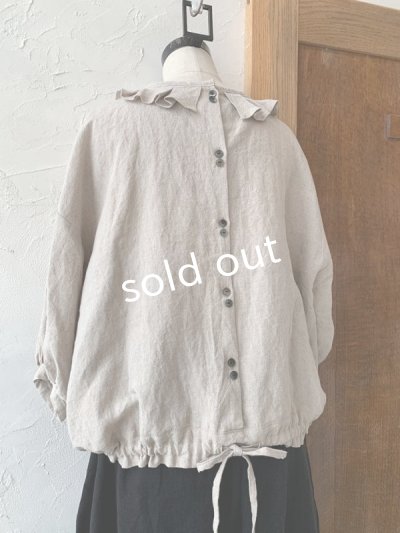 画像13: kosatofuku／プリーツカラーとレース切替のブラウス・オフ