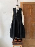 画像1: kosatofuku／セーラーカラー付きノースリーブドレス・ブラック (1)