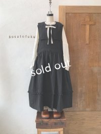 kosatofuku／セーラーカラー付きノースリーブドレス・ブラック