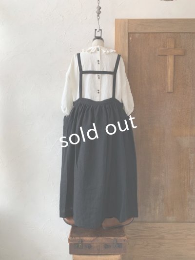 画像3: kosatofuku／ギャザーエプロンワンピース・ブラック