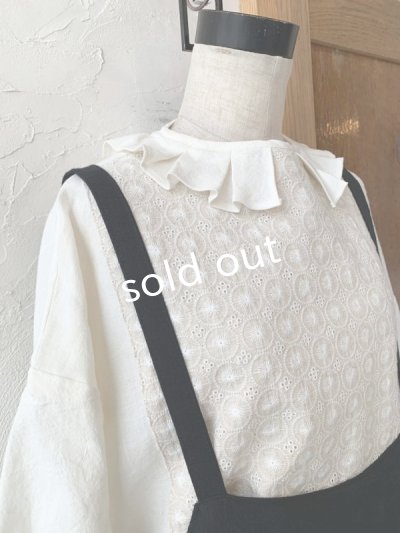 画像7: kosatofuku／ギャザーエプロンワンピース・ブラック