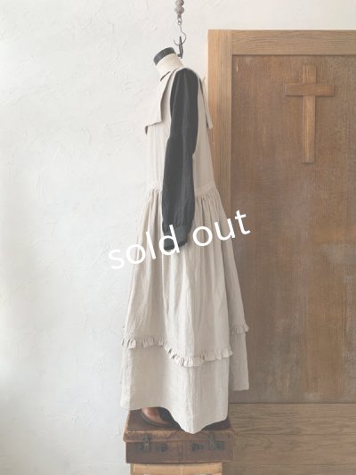 画像6: kosatofuku／セーラーカラー付きノースリーブドレス・生成り