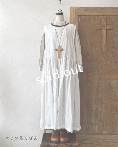 画像5: Avenue/後ろりぼんのノースリーブワンピース・オフに黒りぼん