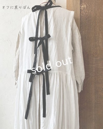 画像6: Avenue/後ろりぼんのノースリーブワンピース・オフに黒りぼん