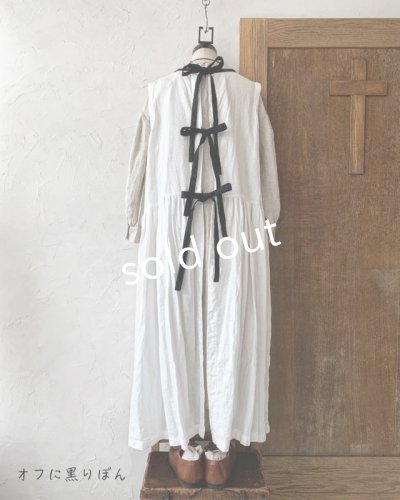 画像4: Avenue/後ろりぼんのノースリーブワンピース・オフに黒りぼん