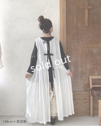 画像10: Avenue/後ろりぼんのノースリーブワンピース・オフに黒りぼん