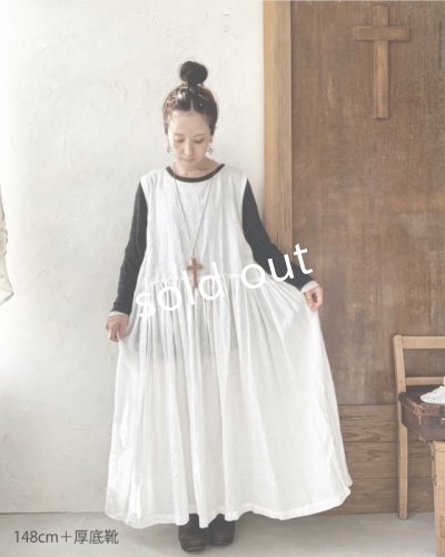 画像8: Avenue/後ろりぼんのノースリーブワンピース・オフに黒りぼん