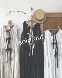 Avenue／後ろりぼんのノースリーブワンピース・オフに黒りぼん