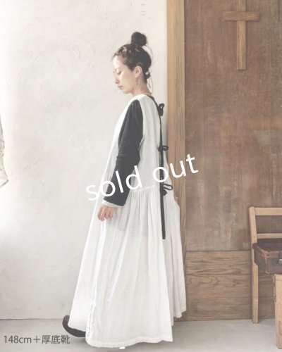 画像9: Avenue/後ろりぼんのノースリーブワンピース・オフに黒りぼん