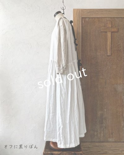 画像7: Avenue/後ろりぼんのノースリーブワンピース・オフに黒りぼん