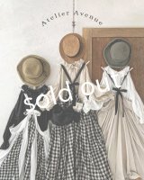 Avenue／後ろりぼんキャミワンピース・ギンガムに黒りぼん