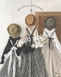 Avenue／後ろりぼんキャミワンピース・ギンガムに黒りぼん