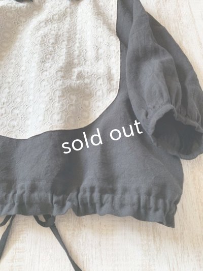 画像3: kosatofuku／プリーツカラーとレース切替のブラウス・ブラック