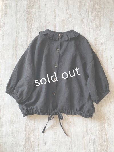 画像5: kosatofuku／プリーツカラーとレース切替のブラウス・ブラック