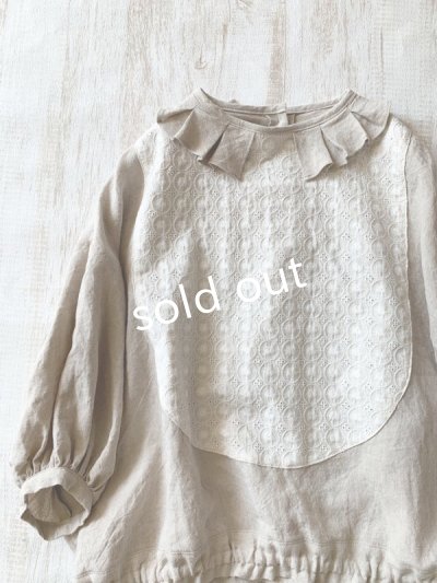 画像4: kosatofuku/プリーツカラーとレース切替のブラウス・キナリ