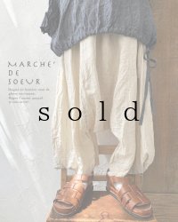 MARCHE' DE SOEUR／サイドタックサルエルパンツ・エクリュ