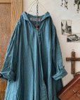 画像2: HALLELUJAH／Robe de femme de chambre 小間使いローブ衿付・turquoise (2)