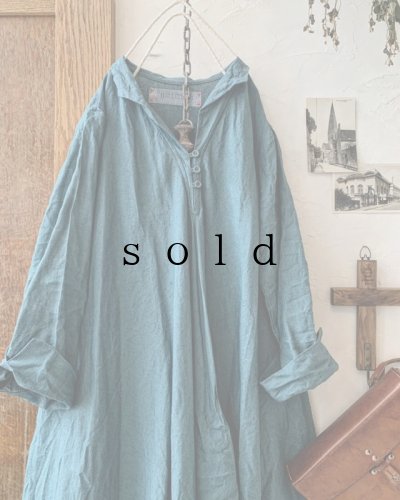 画像2: HALLELUJAH／Robe de femme de chambre 小間使いローブ衿付・turquoise