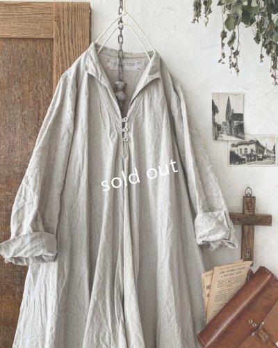 画像2: HALLELUJAH／Robe de femme de chambre 小間使いローブ衿付・flax