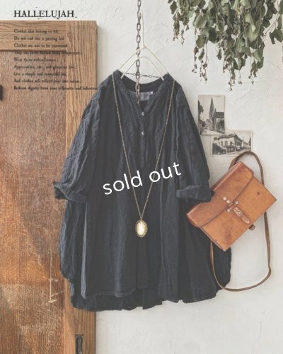 画像2: HALLELUJAH／Chemise de garçon Berger 羊飼い少年のシャツ・black