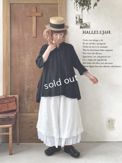 画像1: HALLELUJAH／Chemise de garçon Berger 羊飼い少年のシャツ・black