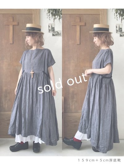 画像11: MARCHE' DE SOEUR/ボートネックギャザーワンピース・カーキ