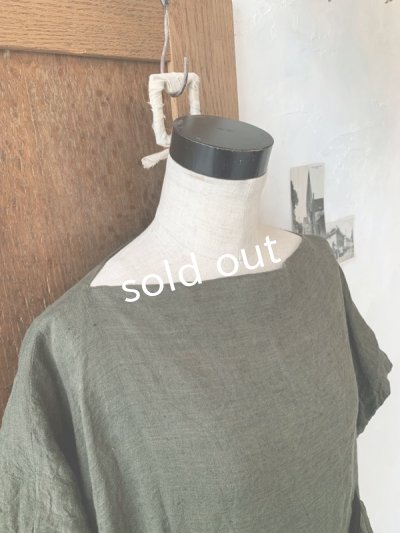 画像3: MARCHE' DE SOEUR/ボートネックギャザーワンピース・カーキ