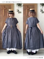 画像9: MARCHE' DE SOEUR／ボートネックギャザーワンピース・カーキ (9)