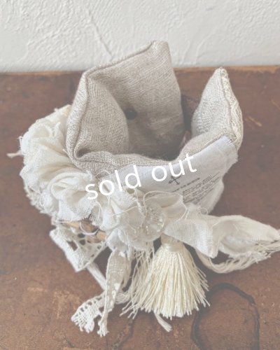 画像6: pollenbienco／アンティークレースと本革のクッションブレスレット・C