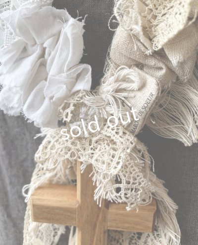 画像4: pollenbienco/アンティークレース十字架ネックレス・B