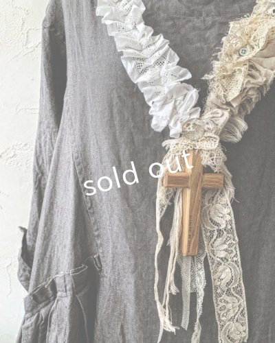 画像5: pollenbienco/アンティークレース十字架ネックレス・B