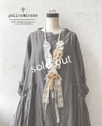 pollenbienco／アンティークレース十字架ネックレス・B