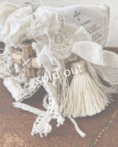 画像3: pollenbienco／アンティークレースと本革のクッションブレスレット・C