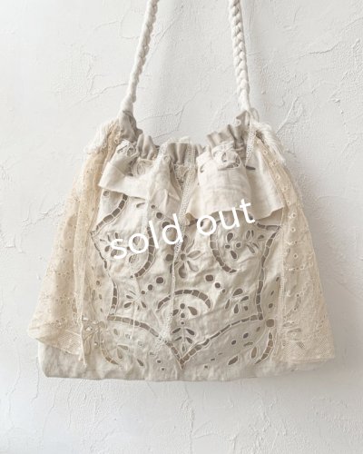 画像8: pollenbienco/アンティークレースと十字架のロープバッグ