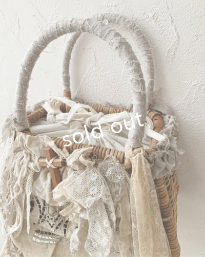 画像4: pollenbienco/アンティークレースと十字架のかごバッグ