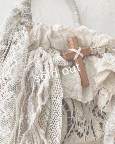 画像3: pollenbienco/アンティークレースと十字架のかごバッグ