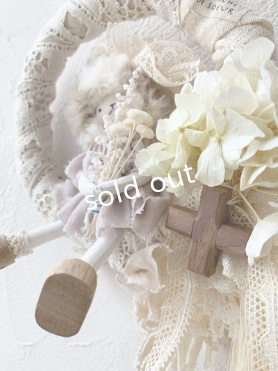 画像3: pollenbienco/アンティークレースとスケキヨのリース