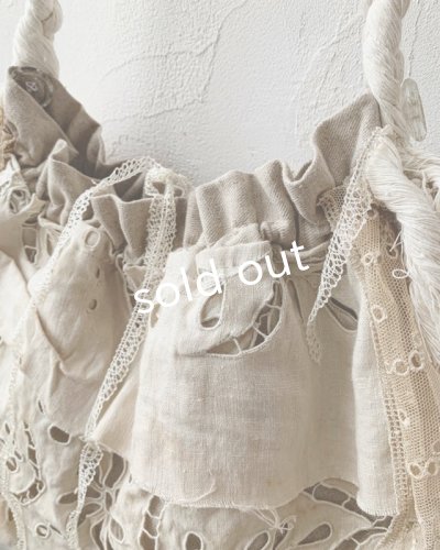 画像5: pollenbienco/アンティークレースと十字架のロープバッグ