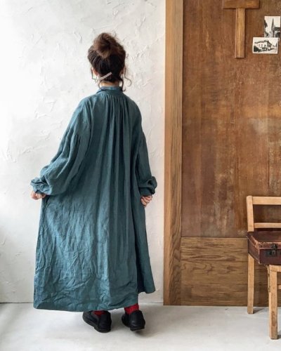 画像15: HALLELUJAH／1890's Bourgeron 羊飼いシャツワンピース・off-white