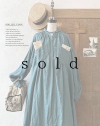 HALLELUJAH／1890's Bourgeron 羊飼いシャツワンピース・turquoise