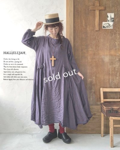 画像1: HALLELUJAH／1890's Bourgeron 羊飼いローブ・purple