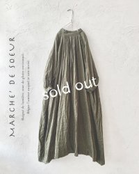 MARCHE' DE SOEUR／ワイドギャザーワンピース・カーキ