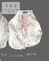 shizuka's／パフ袖アンティークレースOP・フリンジ赤刺繍