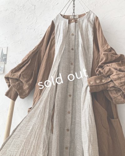 画像3: MARCHE' DE SOEUR/祈りのワンピース・アンティークブラウン×リトアニアジャガード