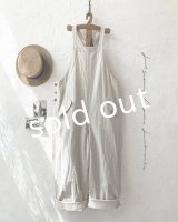 je suis comme je suis/piping pocket salopette・ecru