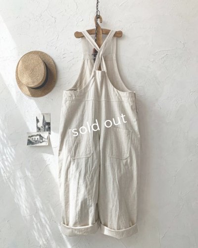 画像2: je suis comme je suis/piping pocket salopette・ecru