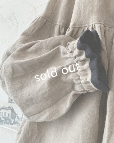 画像4: kosatofuku/リネンのスモックギャザーブラウス・ベージュ